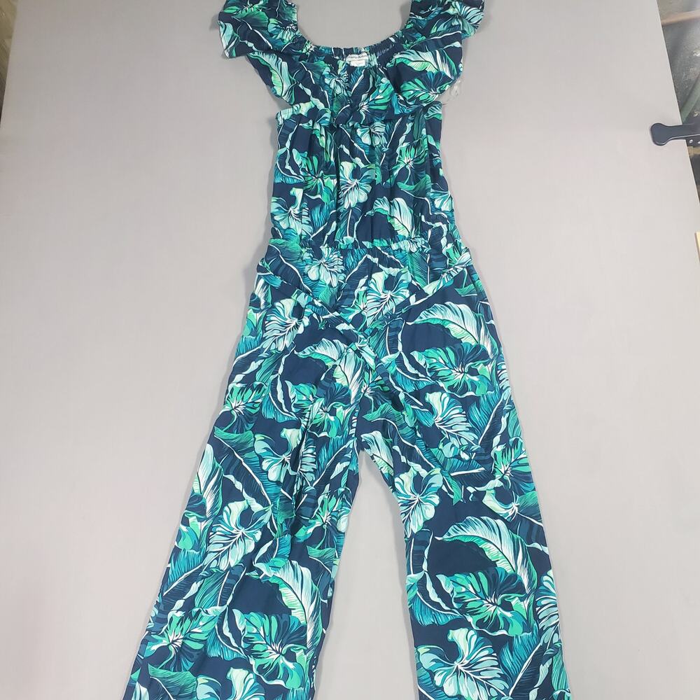 Tommy Bahama Womens Breezy Palms Cropped Jumpsuit Size XS Hawaiian Wide Leg